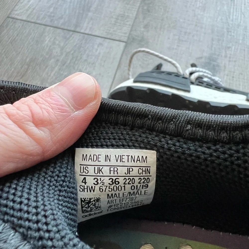 adidas NMD Hu Pharrell x BBC Blue Plaid Size 4